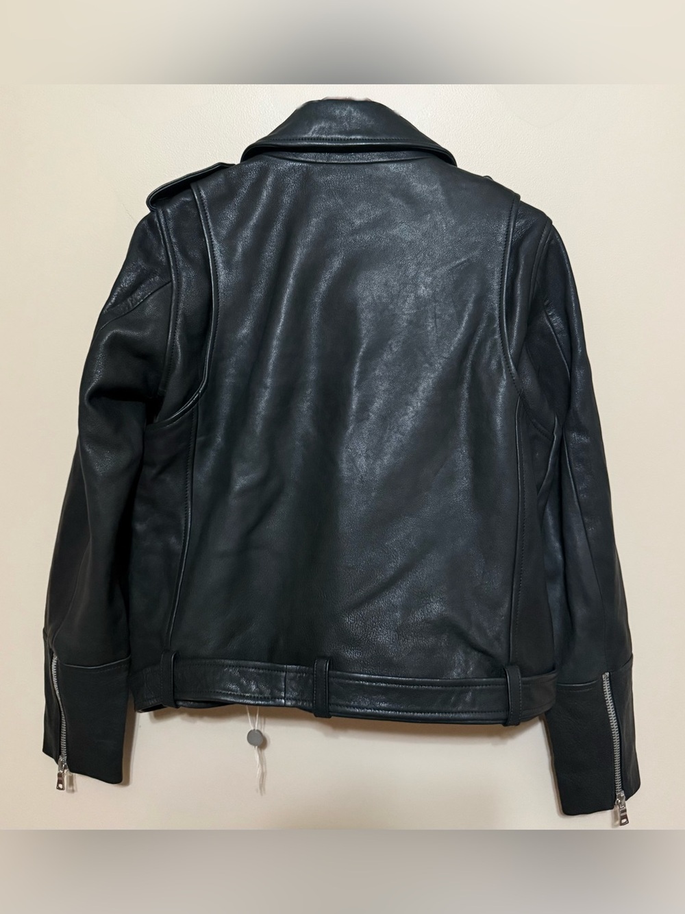 NWT J Brand 100% Lamb Leather Biker Jacket with Silver Hardware Sz M - Picture 2 of 4